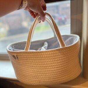 Cream Woven Diaper Caddy